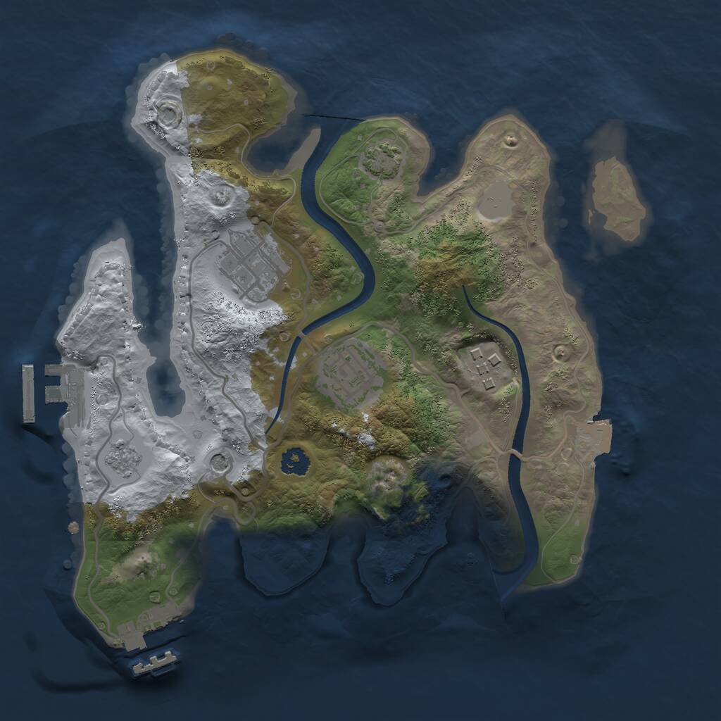 Rust Map: Procedural Map, Size: 2500, Seed: 764425, 9 Monuments