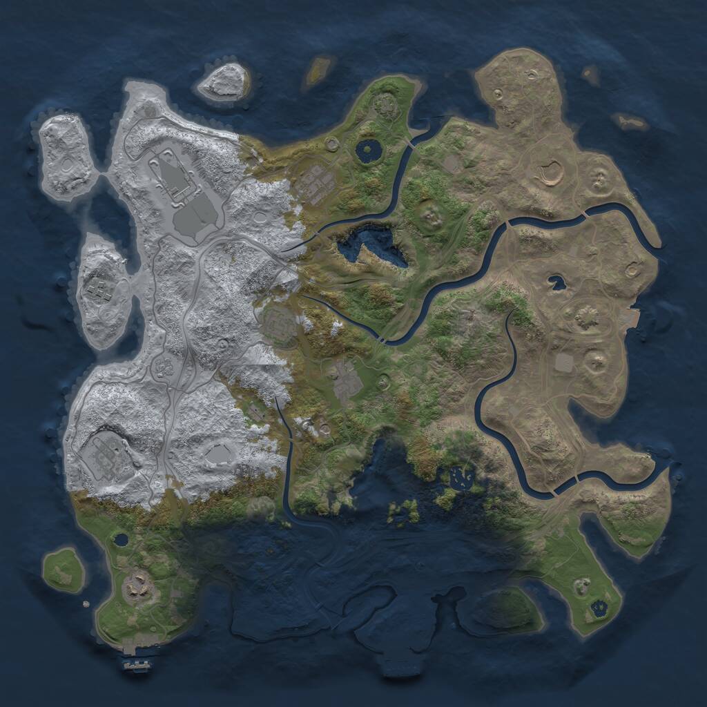 Rust Map: Procedural Map, Size: 4250, Seed: 1332002924, 15 Monuments