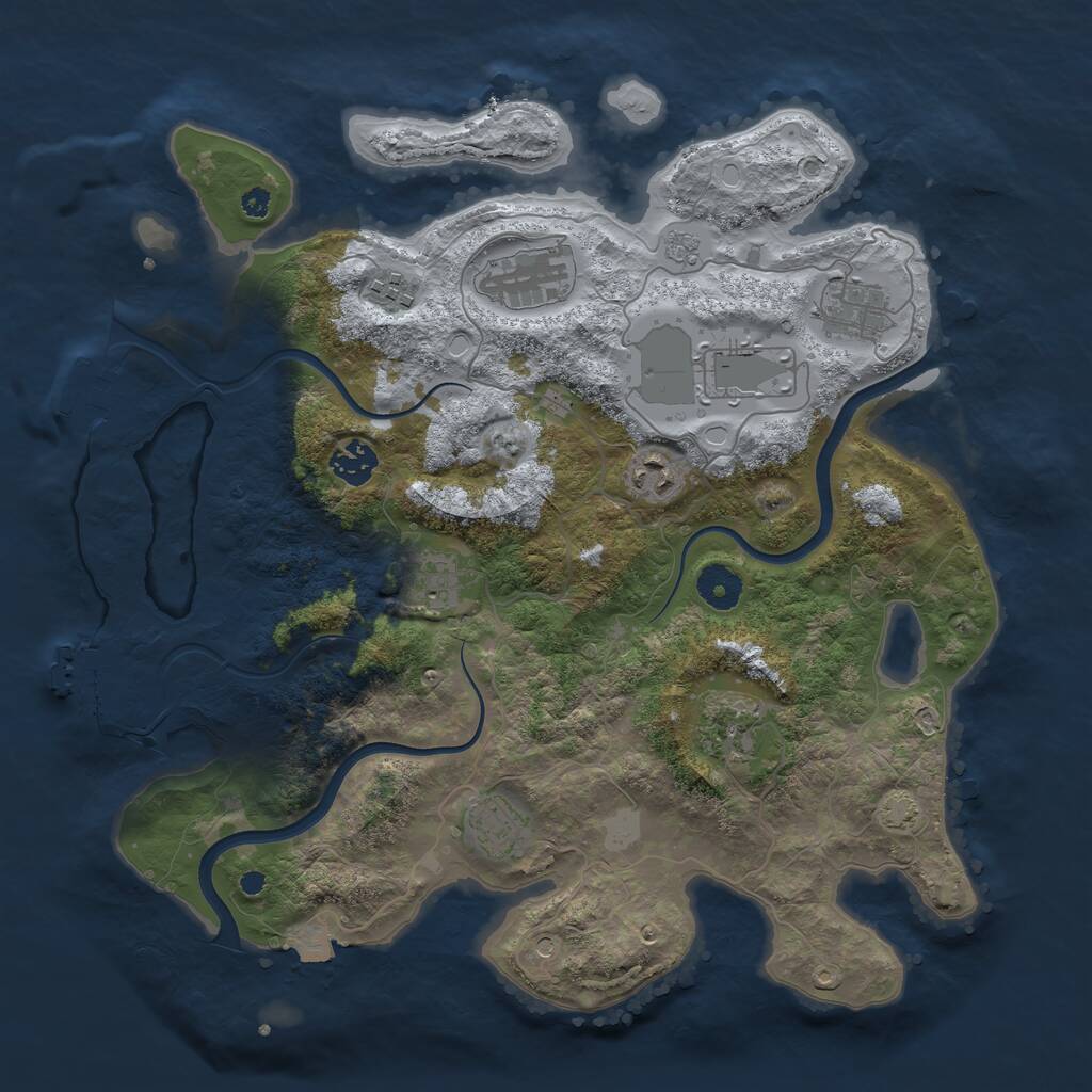 Rust Map: Procedural Map, Size: 3700, Seed: 572154, 15 Monuments