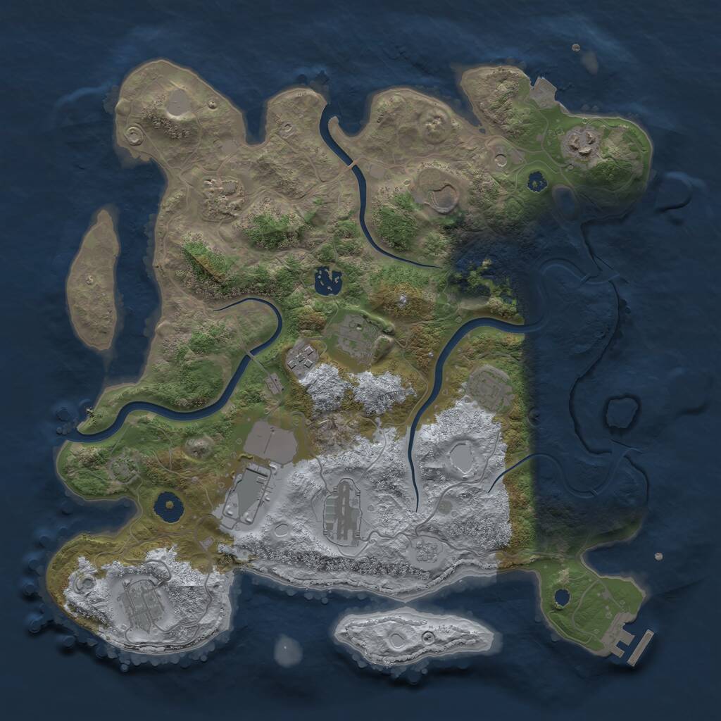 Rust Map: Procedural Map, Size: 3700, Seed: 655852, 15 Monuments