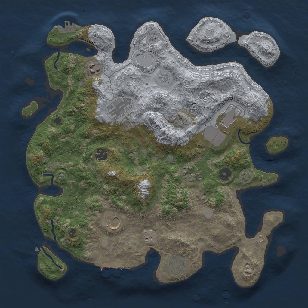 Rust Map: Procedural Map, Size: 3700, Seed: 178542, 16 Monuments