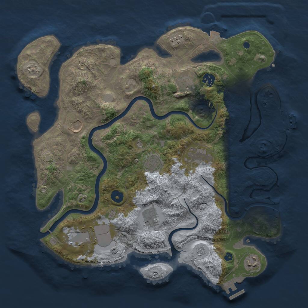 Rust Map: Procedural Map, Size: 3700, Seed: 5447323, 15 Monuments