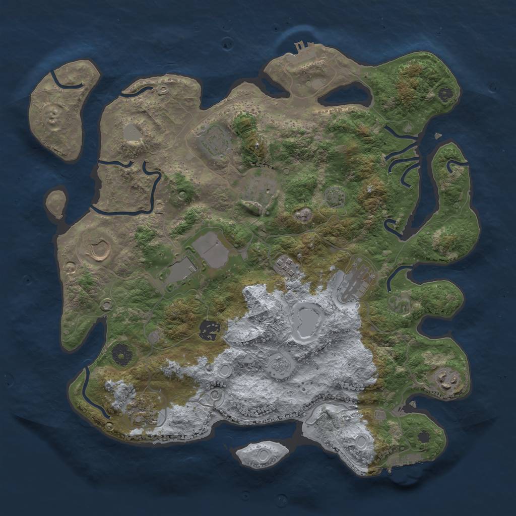 Rust Map: Procedural Map, Size: 3700, Seed: 5447323, 17 Monuments