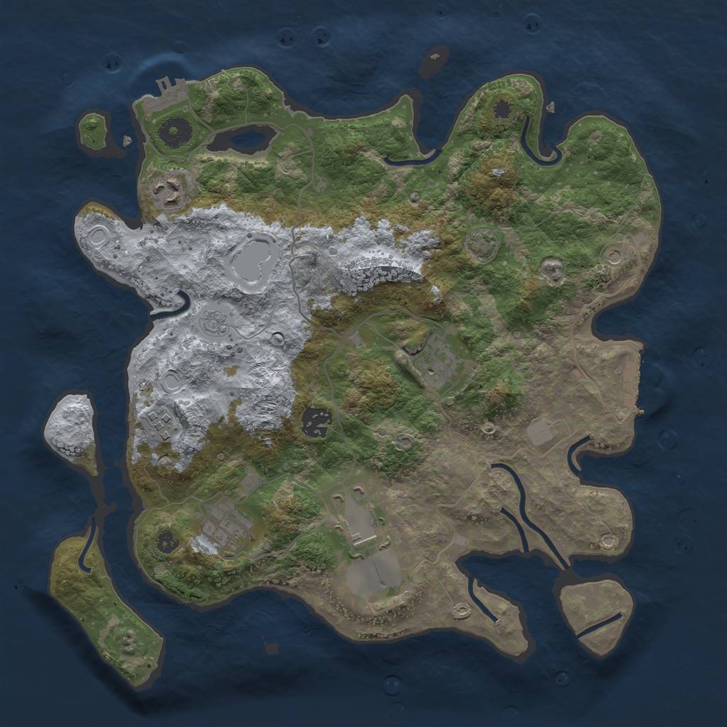 Rust Map: Procedural Map, Size: 3500, Seed: 3210, 14 Monuments