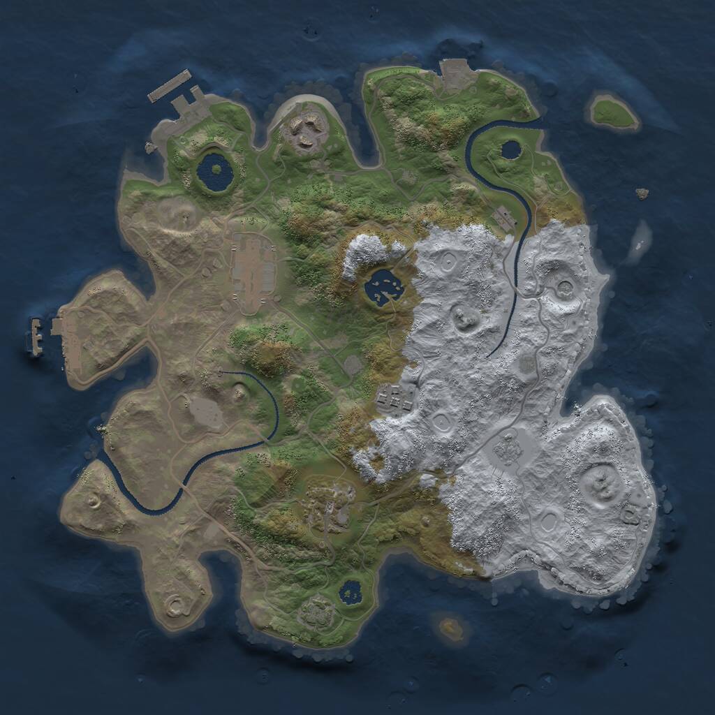 Rust Map: Procedural Map, Size: 3000, Seed: 636754786, 11 Monuments