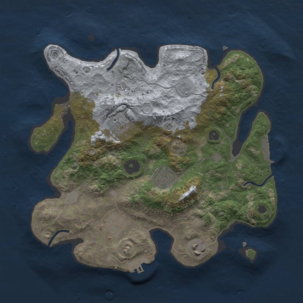 Rust Map: Procedural Map, Size: 3000, Seed: 1289646545, 11 Monuments