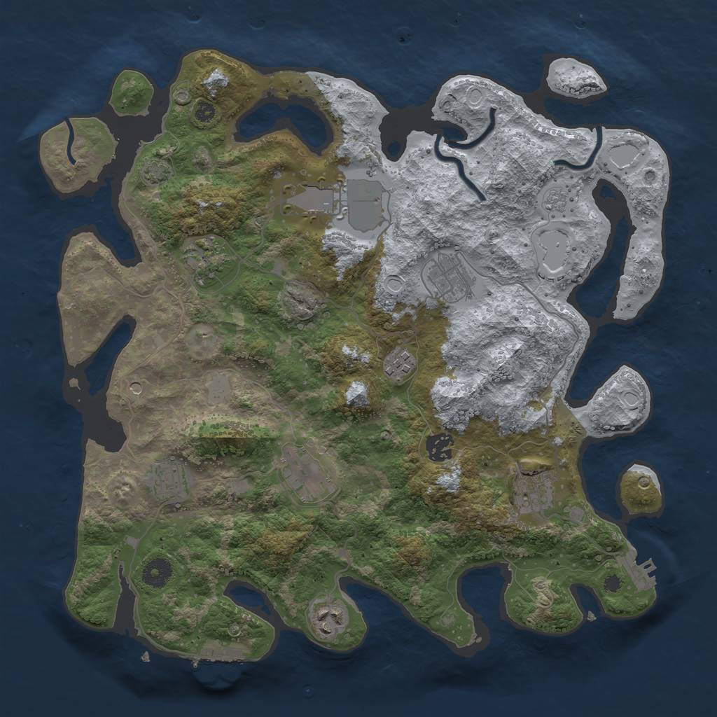 Rust Map: Procedural Map, Size: 3700, Seed: 5266350, 17 Monuments