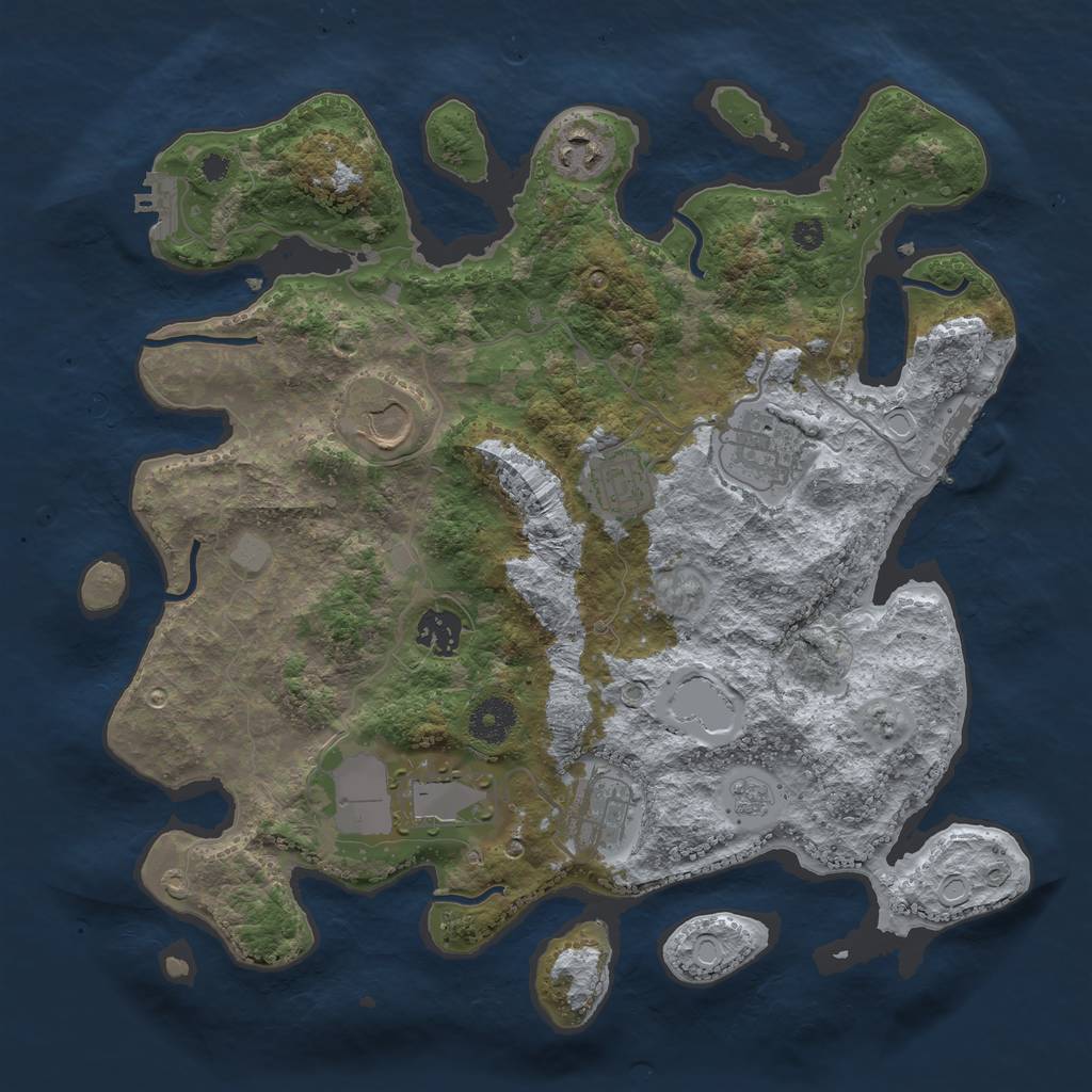 Rust Map: Procedural Map, Size: 3550, Seed: 891626, 13 Monuments