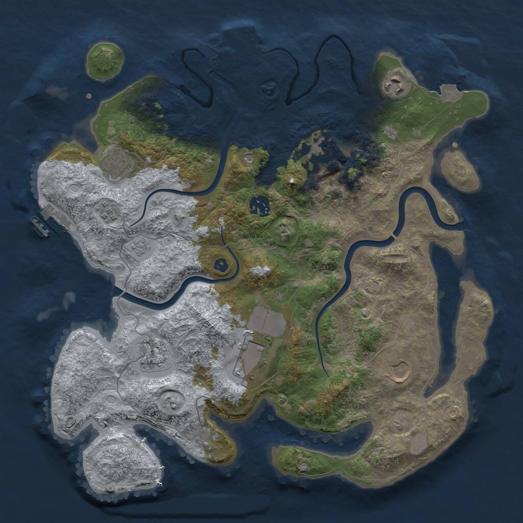 Rust Map: Procedural Map, Size: 3700, Seed: 6426439, 14 Monuments