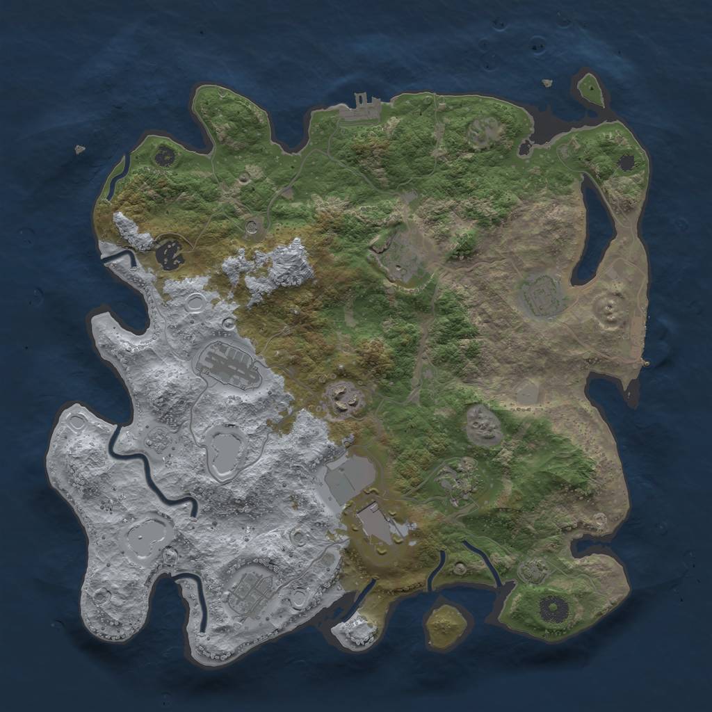 Rust Map: Procedural Map, Size: 3700, Seed: 5548168, 16 Monuments