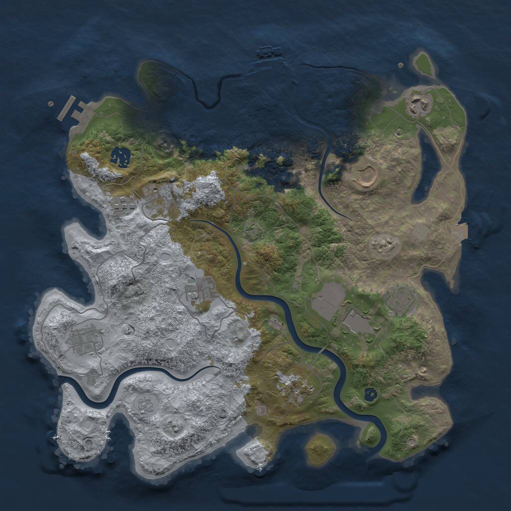 Rust Map: Procedural Map, Size: 3700, Seed: 5548168, 16 Monuments