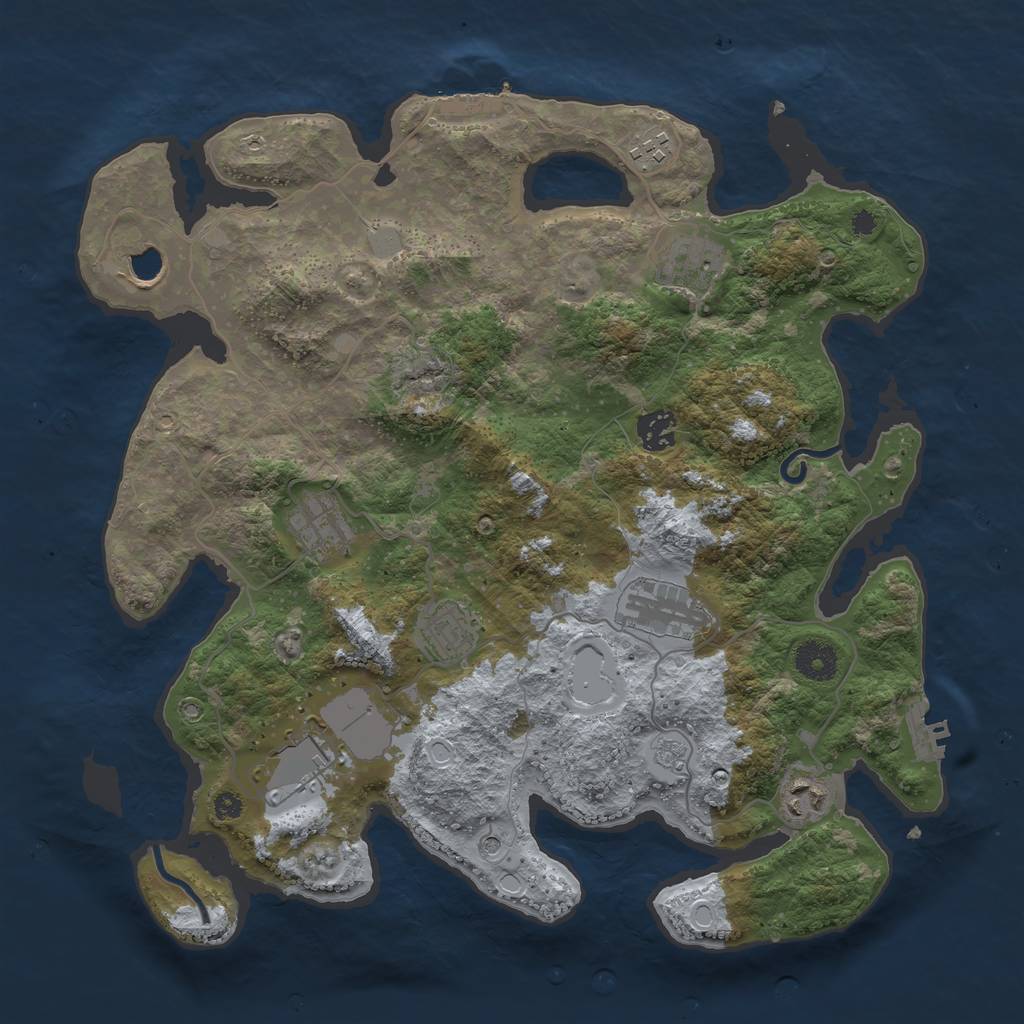 Rust Map: Procedural Map, Size: 3700, Seed: 213288, 16 Monuments