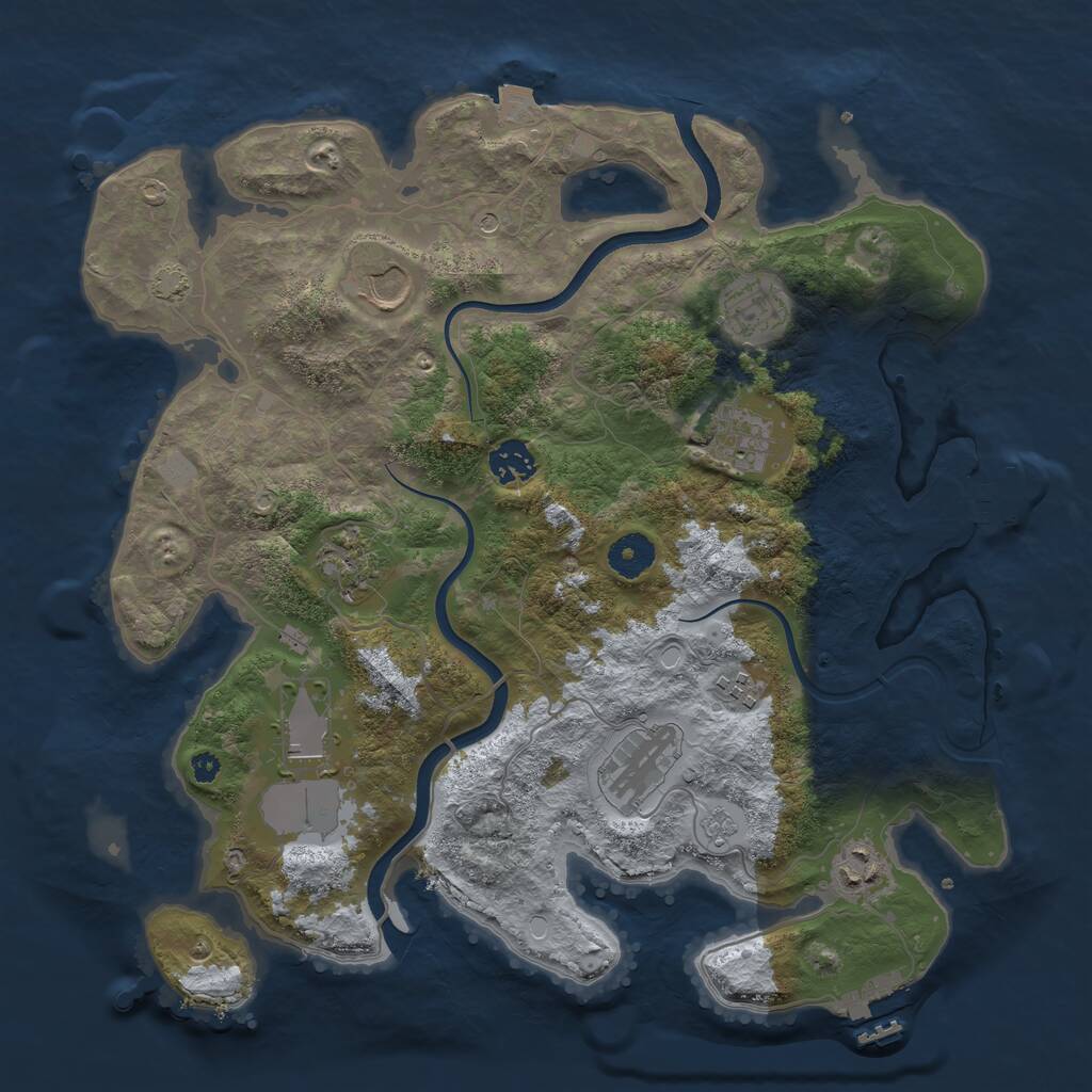 Rust Map: Procedural Map, Size: 3700, Seed: 213288, 15 Monuments