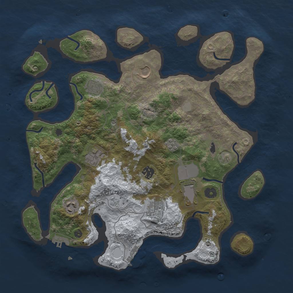 Rust Map: Procedural Map, Size: 3700, Seed: 4566456, 17 Monuments
