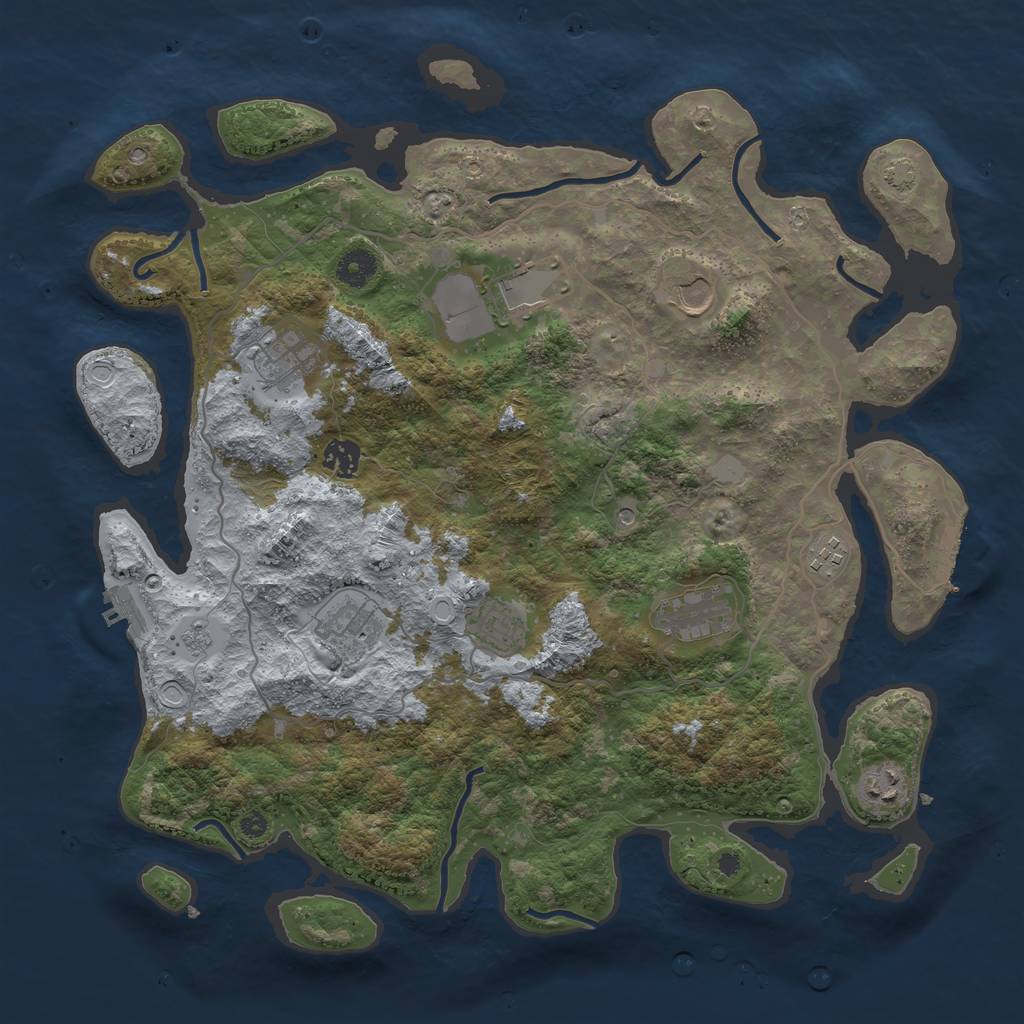 Rust Map: Procedural Map, Size: 4000, Seed: 8473, 17 Monuments