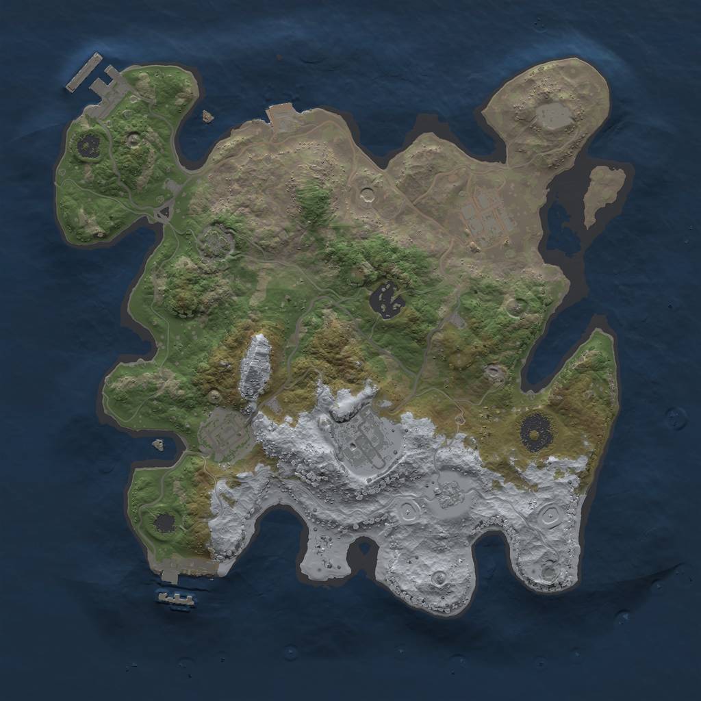 Rust Map: Procedural Map, Size: 3000, Seed: 489777, 12 Monuments