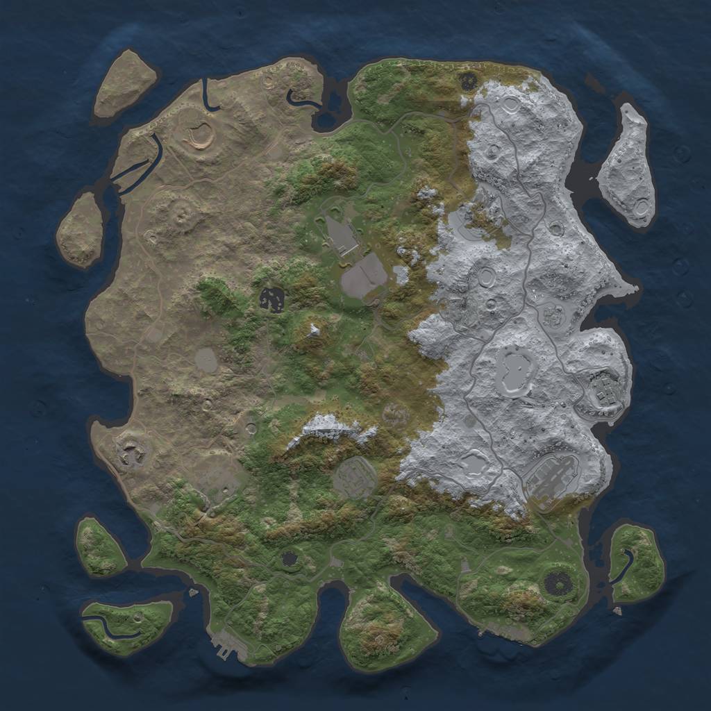 Rust Map: Procedural Map, Size: 4000, Seed: 699307, 16 Monuments