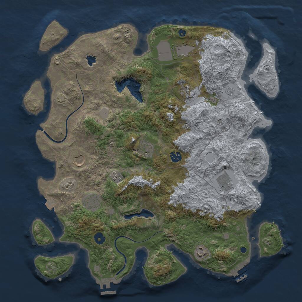 Rust Map: Procedural Map, Size: 4000, Seed: 699307, 15 Monuments