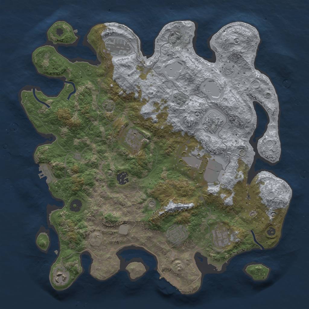 Rust Map: Procedural Map, Size: 3700, Seed: 1510944, 16 Monuments