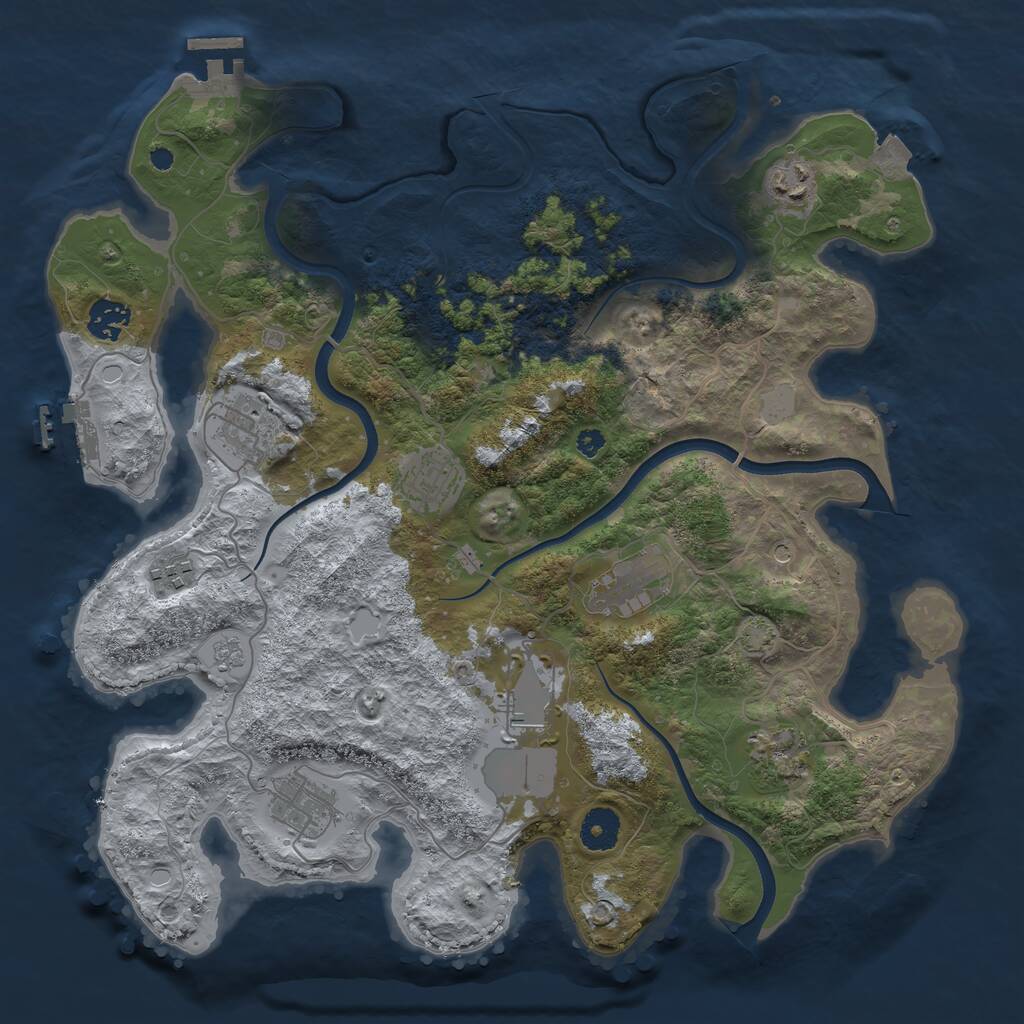 Rust Map: Procedural Map, Size: 3700, Seed: 6037981, 15 Monuments