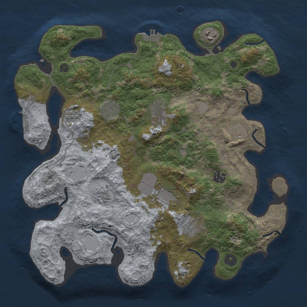 Rust Map: Procedural Map, Size: 3700, Seed: 6037981, 16 Monuments