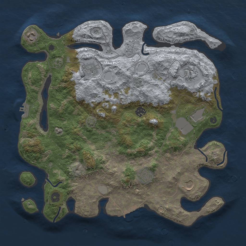 Rust Map: Procedural Map, Size: 3700, Seed: 5898862, 16 Monuments