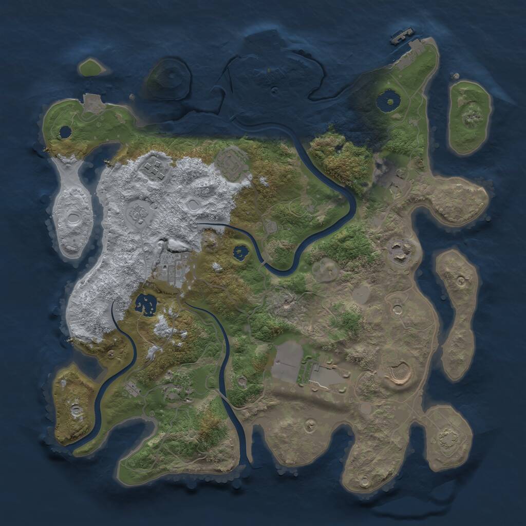 Rust Map: Procedural Map, Size: 3500, Seed: 1073294564, 15 Monuments