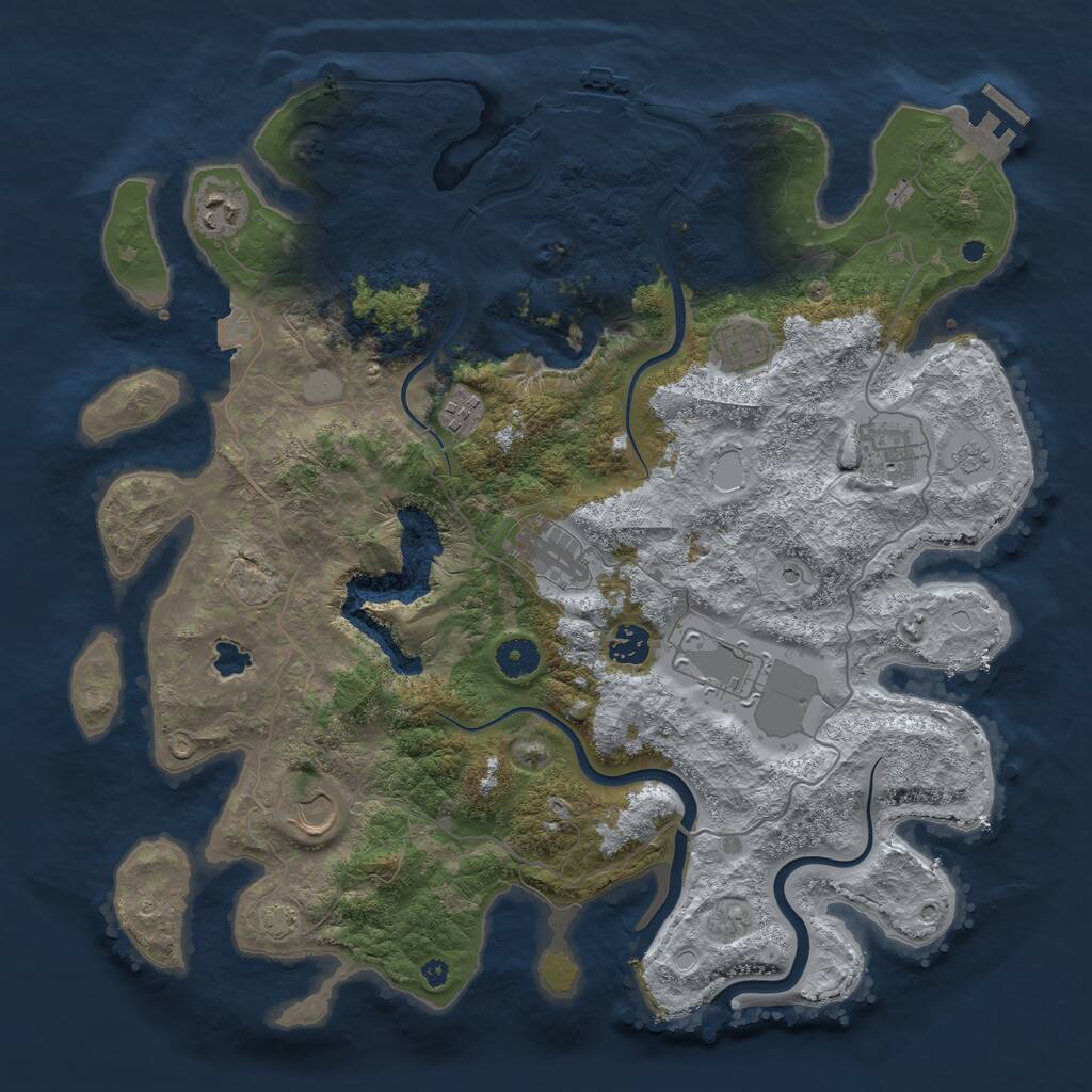 Rust Map: Procedural Map, Size: 4000, Seed: 563488, 14 Monuments