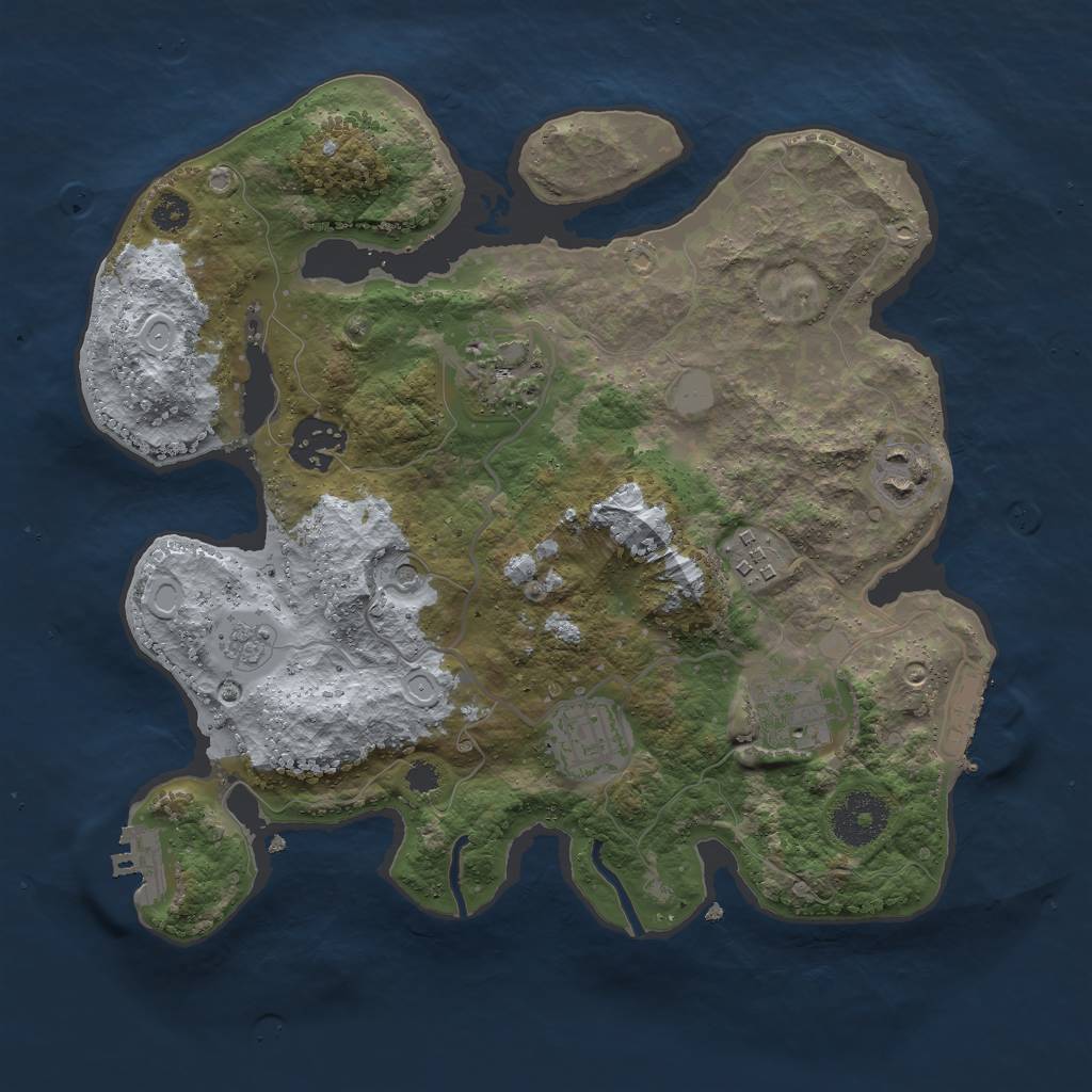 Rust Map: Procedural Map, Size: 3000, Seed: 1272425340, 13 Monuments