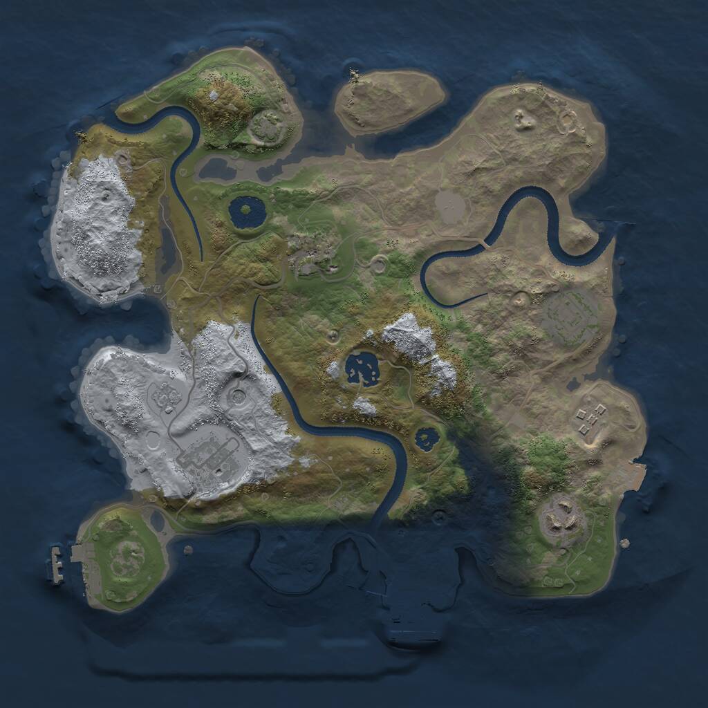 Rust Map: Procedural Map, Size: 3000, Seed: 1272425340, 12 Monuments