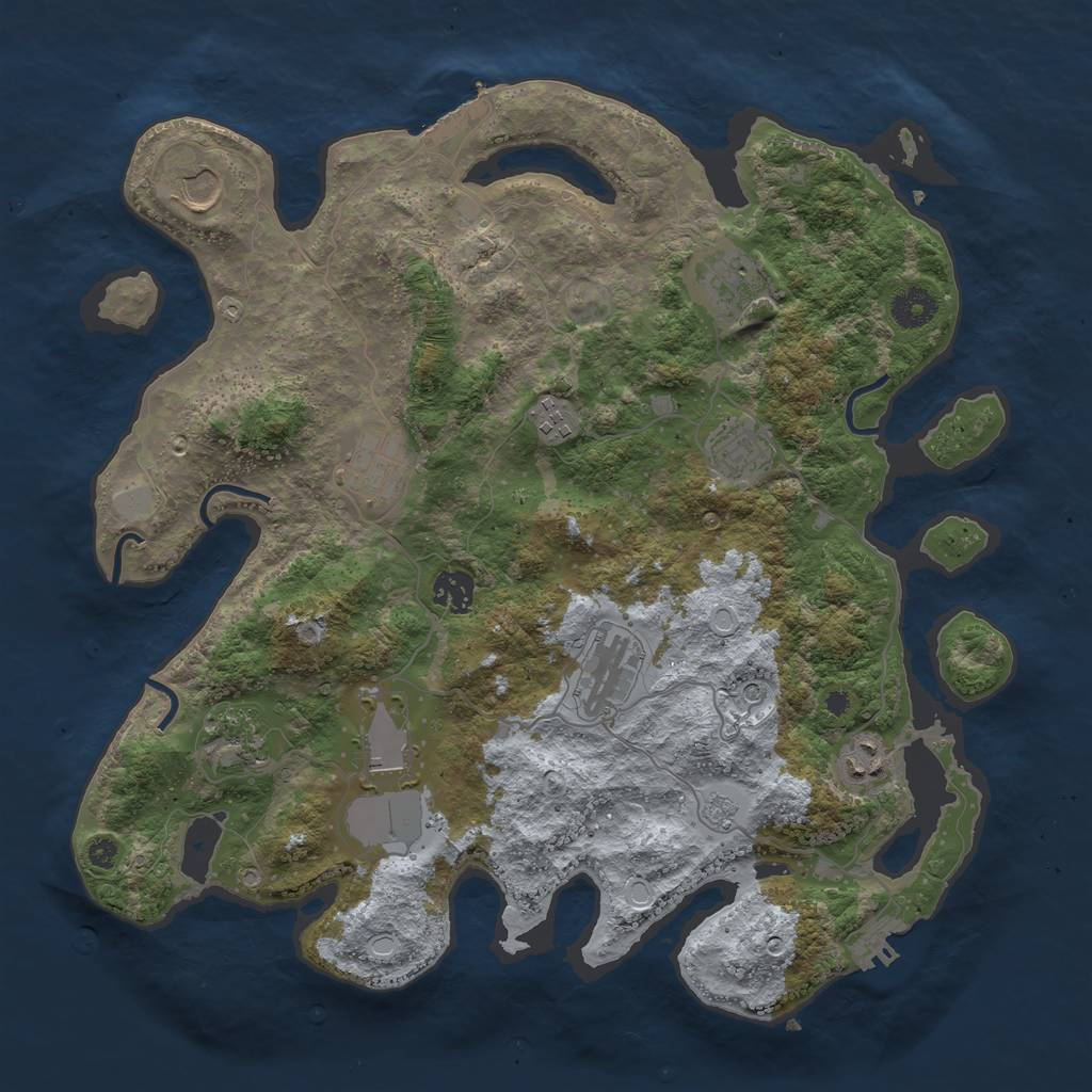 Rust Map: Procedural Map, Size: 3800, Seed: 820, 17 Monuments
