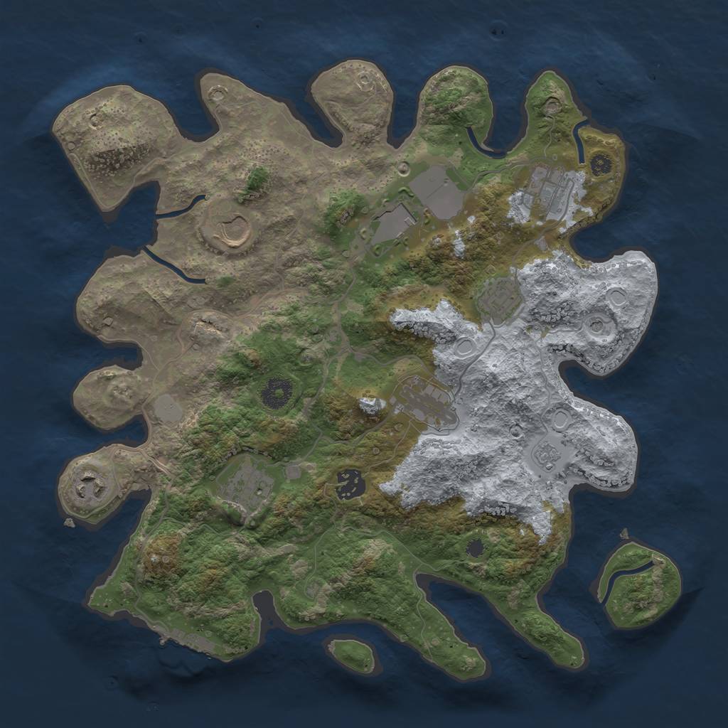 Rust Map: Procedural Map, Size: 3500, Seed: 82410470, 14 Monuments