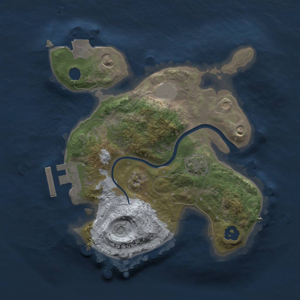 Rust Map: Procedural Map, Size: 2000, Seed: 4444, 4 Monuments