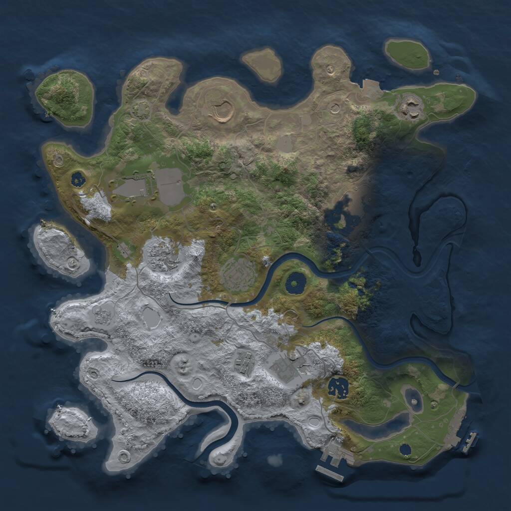 Rust Map: Procedural Map, Size: 3550, Seed: 669612, 15 Monuments