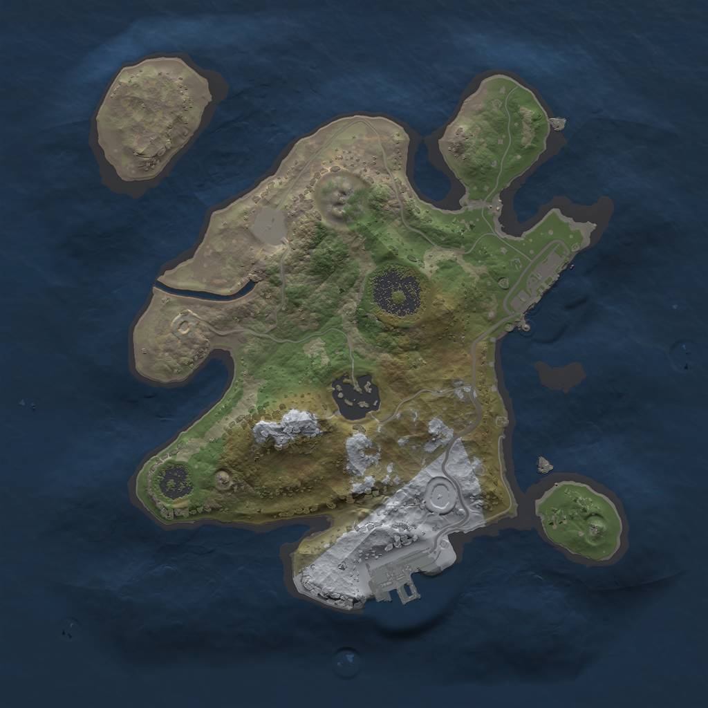 Rust Map: Procedural Map, Size: 2222, Seed: 5637602, 6 Monuments