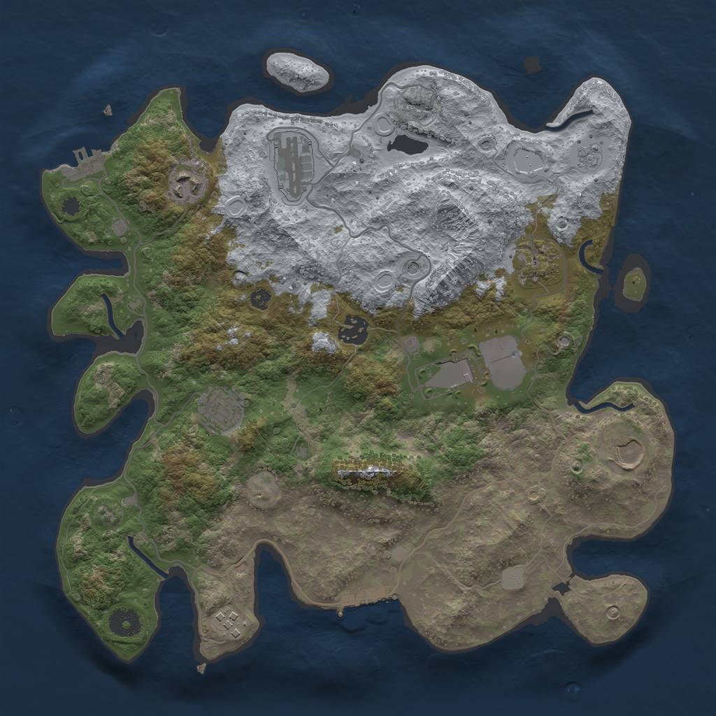 Rust Map: Procedural Map, Size: 3550, Seed: 530746, 15 Monuments