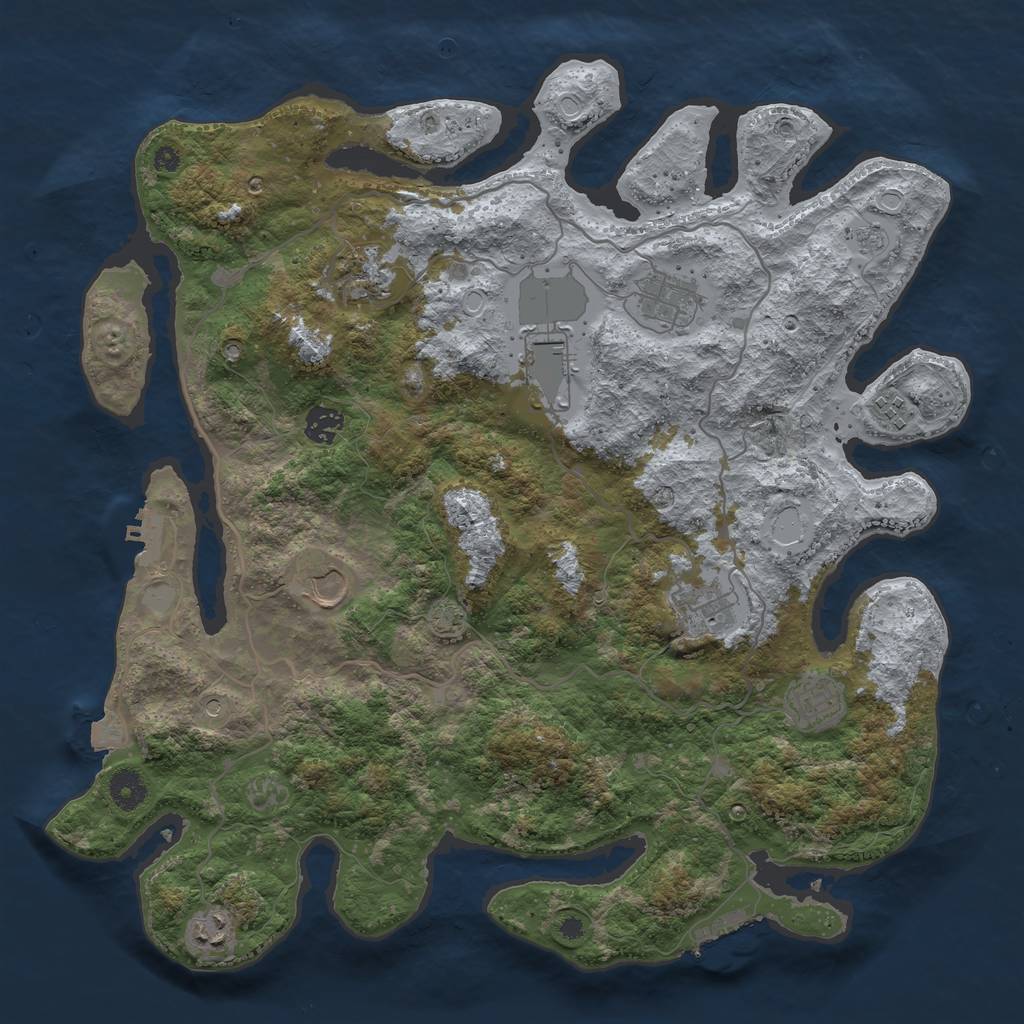 Rust Map: Procedural Map, Size: 4000, Seed: 326146, 17 Monuments