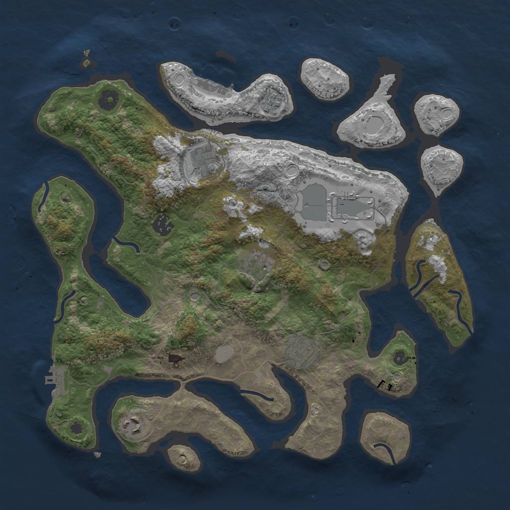 Rust Map: Procedural Map, Size: 3700, Seed: 1023955, 15 Monuments