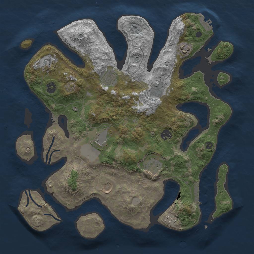 Rust Map: Procedural Map, Size: 3550, Seed: 249516, 17 Monuments