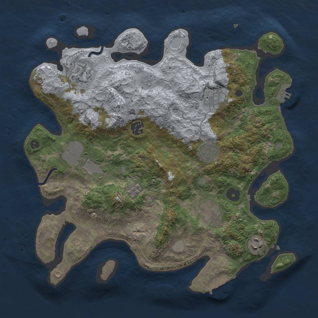 Rust Map: Procedural Map, Size: 3550, Seed: 600331, 15 Monuments