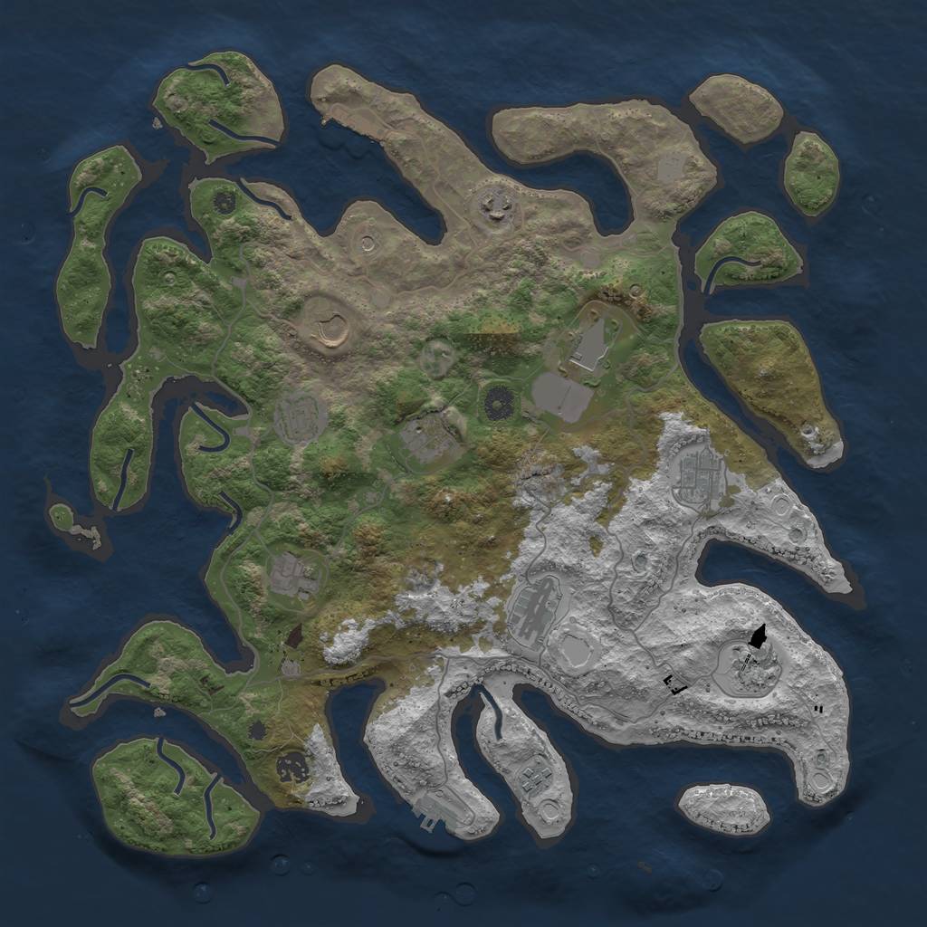 Rust Map: Procedural Map, Size: 4250, Seed: 422919194, 19 Monuments