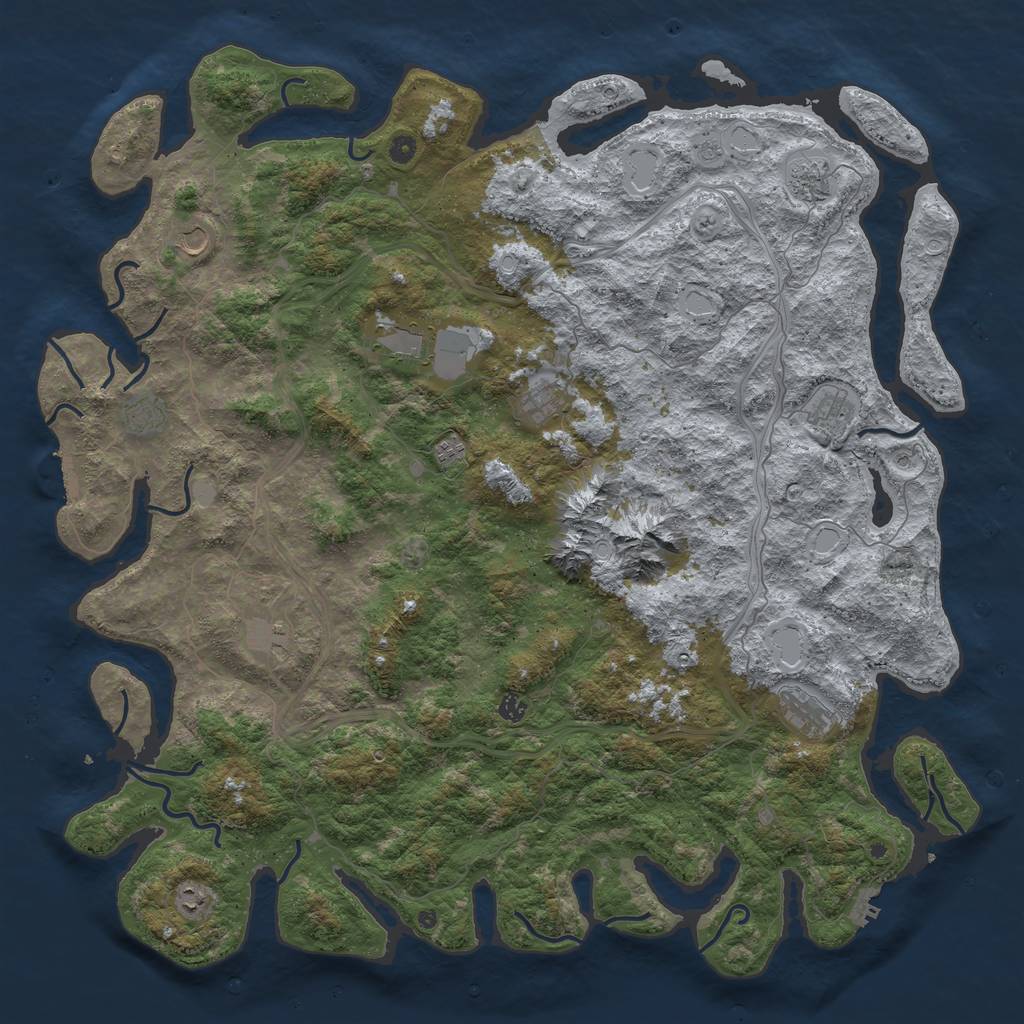 Rust Map: Procedural Map, Size: 5500, Seed: 252233, 18 Monuments