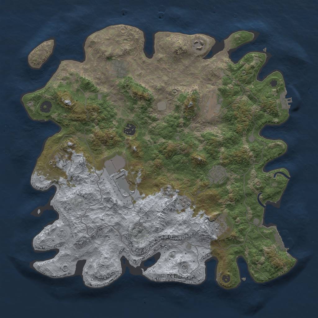 Rust Map: Procedural Map, Size: 4000, Seed: 611632, 16 Monuments