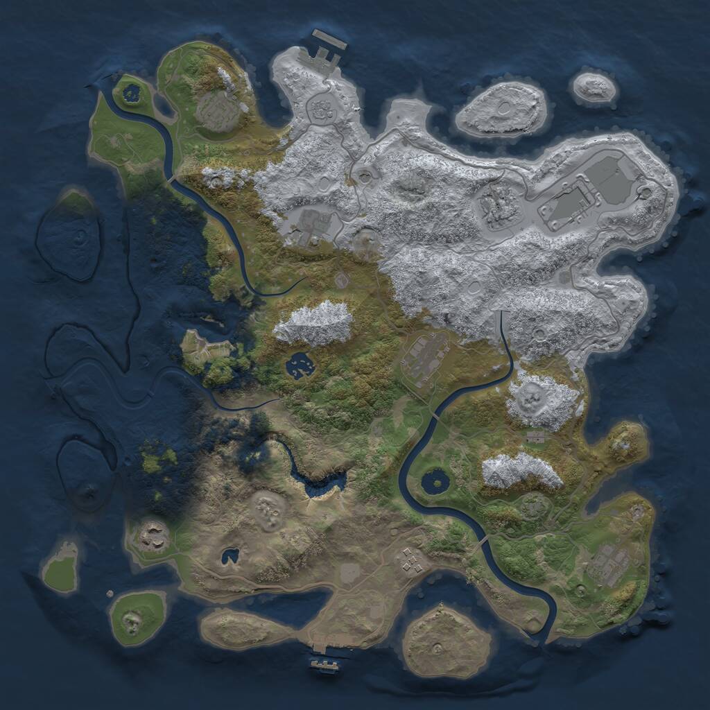 Rust Map: Procedural Map, Size: 4000, Seed: 601477, 15 Monuments