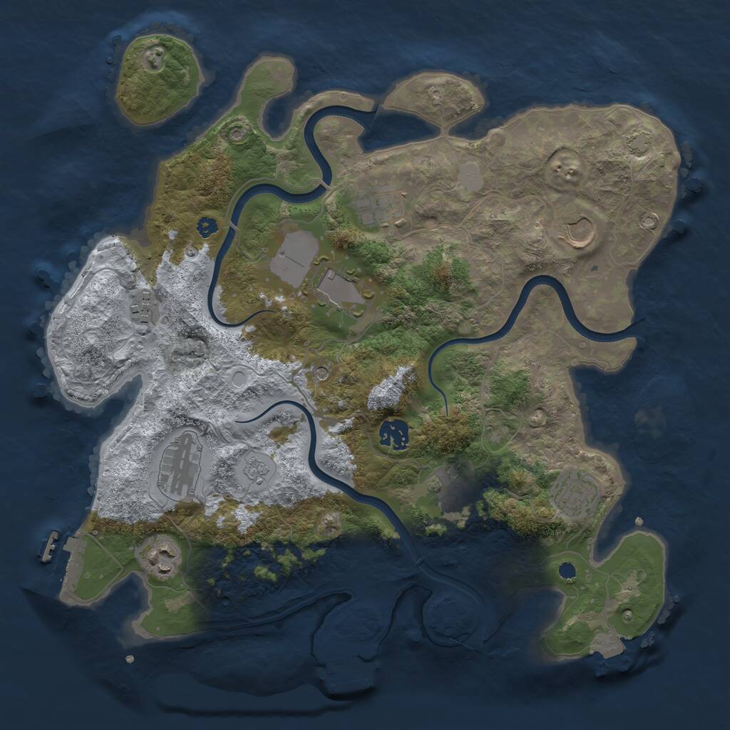 Rust Map: Procedural Map, Size: 3550, Seed: 553471, 15 Monuments