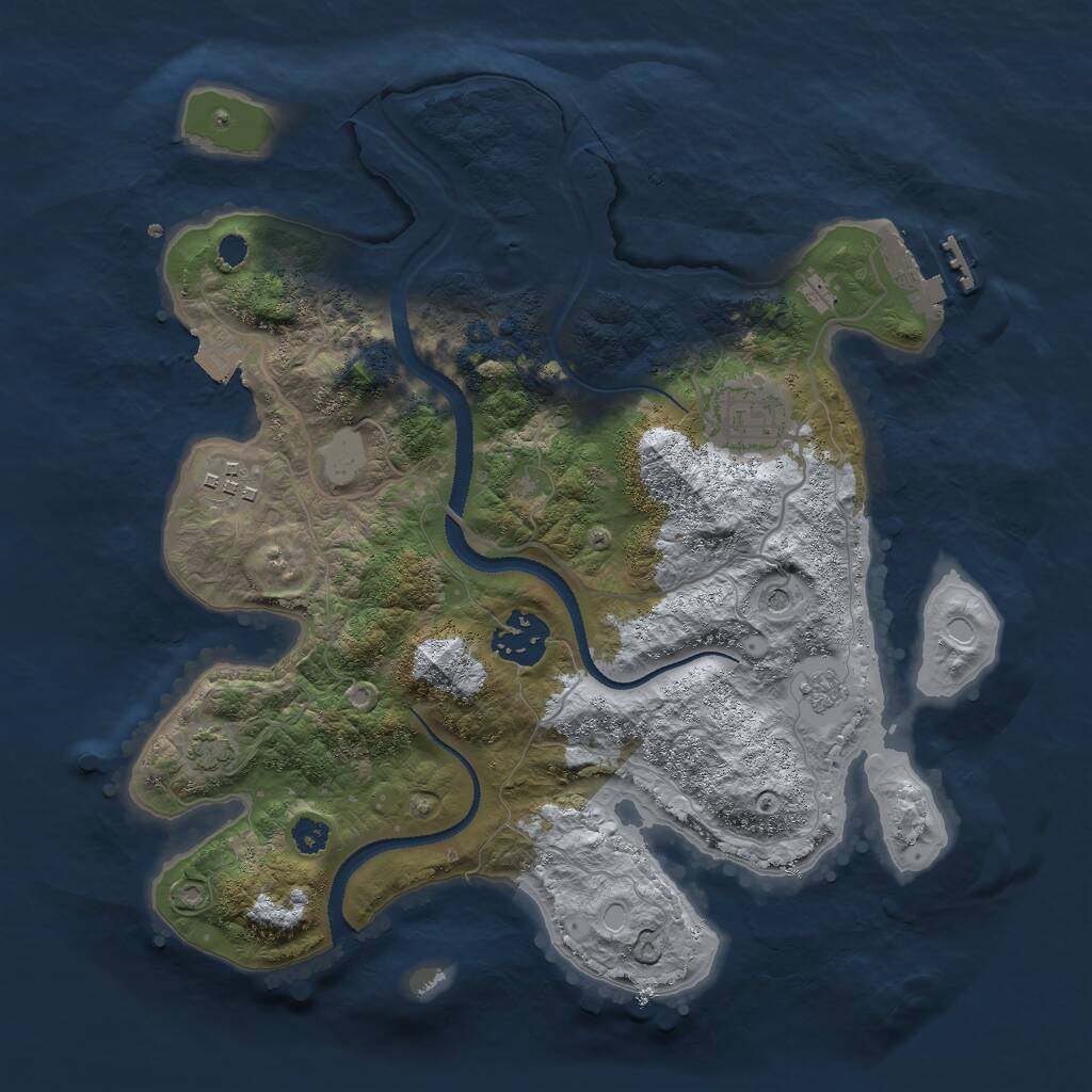 Rust Map: Procedural Map, Size: 3000, Seed: 39727527, 8 Monuments