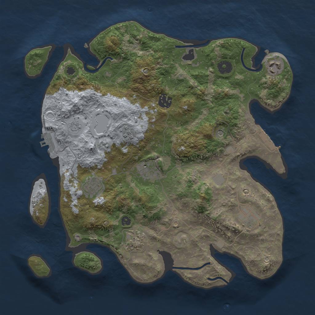 Rust Map: Procedural Map, Size: 3350, Seed: 2, 14 Monuments