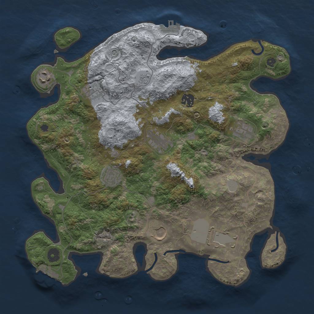 Rust Map: Procedural Map, Size: 3550, Seed: 112581, 15 Monuments