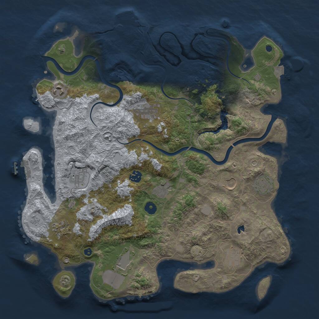 Rust Map: Procedural Map, Size: 4000, Seed: 670490, 17 Monuments
