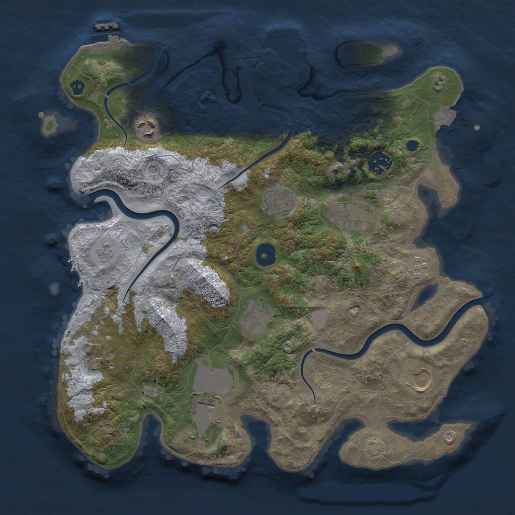 Rust Map: Procedural Map, Size: 3550, Seed: 262000, 15 Monuments